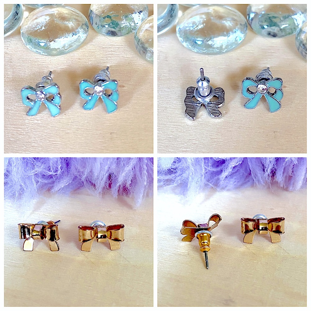 Bundle of Two Post Mini Earrings Bow Design. 🎀